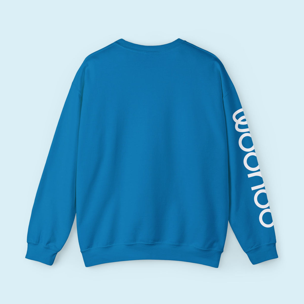 Woohoo Unisex Crew Neck Sweatshirt with Arm Print (Blue)